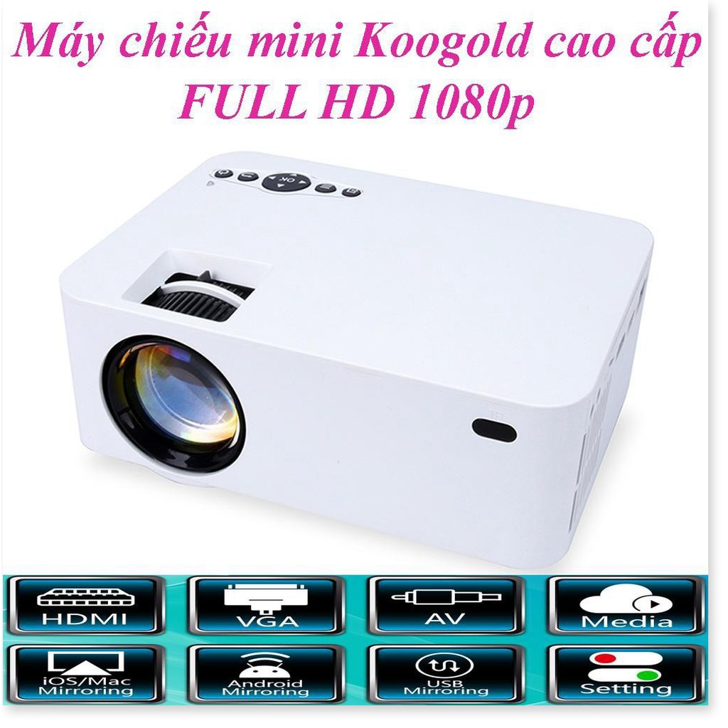 Máy Chiếu Phim Tại Nhà KOOGOLD ✔chính hãng✔️ Full HD, Kết Nối Wifi, Điện Thoại, Độ Phân Dải Cao, Sắc Nét. Bảo hành 12T