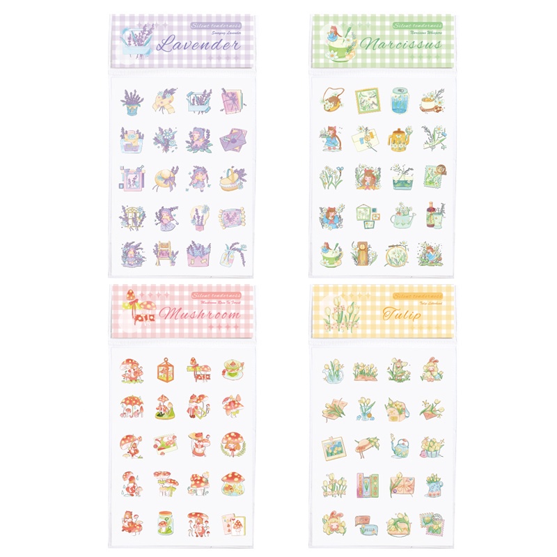 Tờ nhãn dán trang trí sổ tay hình bông hoa