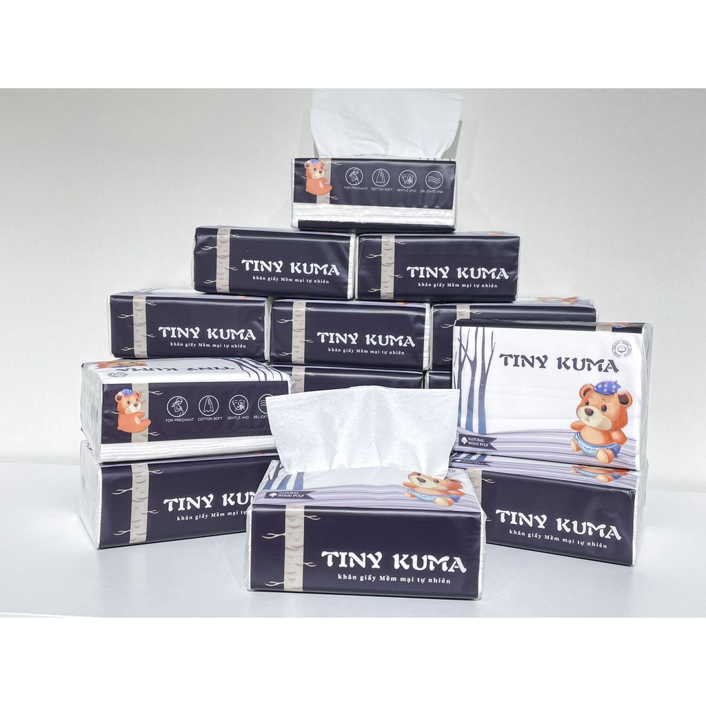 Giấy Ăn Cao Cấp Tiny Kuma 4 Lớp Mềm, Dai, Thành Phần Bột Gỗ Tự Nhiên - Tiny Sun