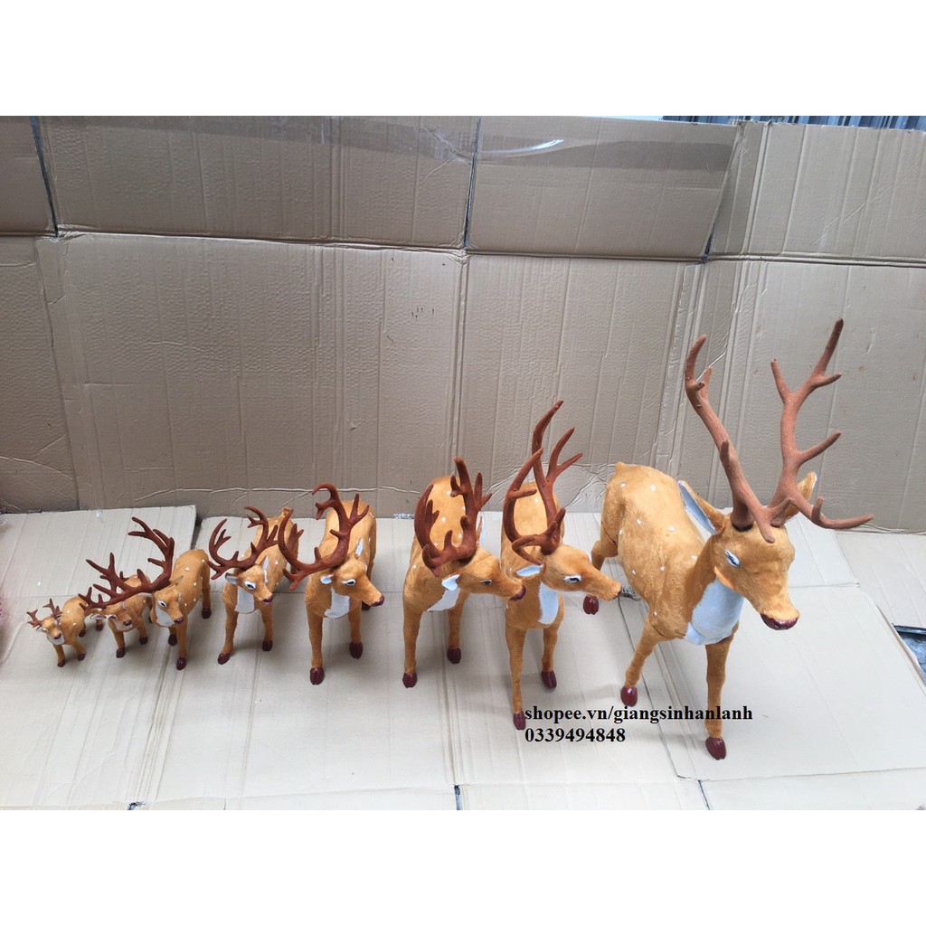 Đàn tuần lộc ông già Noel trang trí Giáng Sinh - Hươu nhung Noel