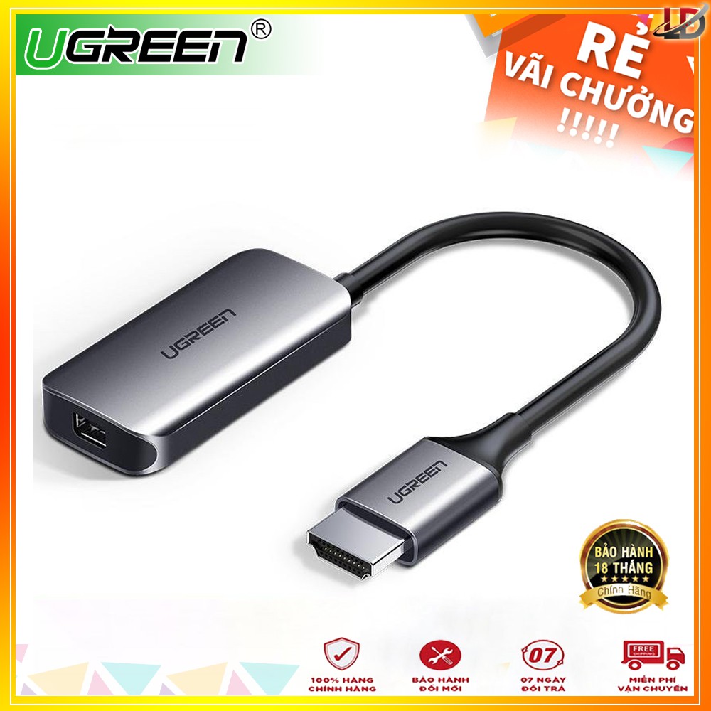 [Mã ELHACE giảm 4% đơn 300K] Cáp chuyển đổi HDMI sang Mini Displayport UGREEN 60352 - hỗ trợ 4K x 2K cao cấp