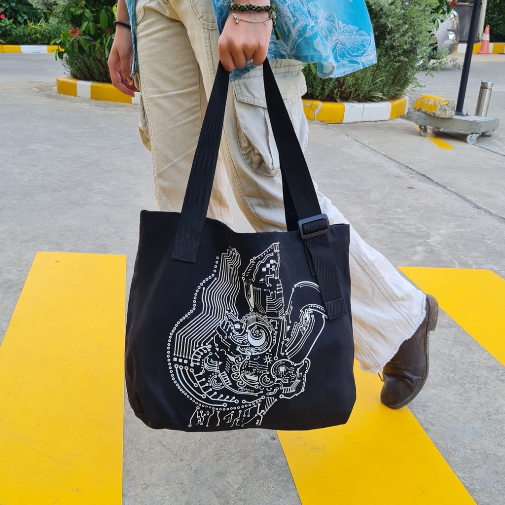 Túi tote jean đen, túi đeo vai cá tính local brand WeMe chính hãng