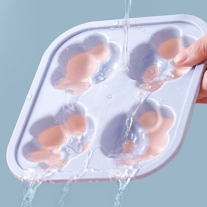 Khuôn Silicon Có Nắp Đậy Làm Thạch, Pudding, Kem, Đá Hình Bàn Chân