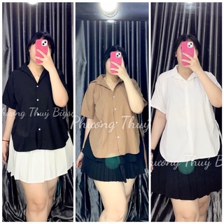Áo sơmi vạt bầu thắt nơ eo nữ bigsize - SM03