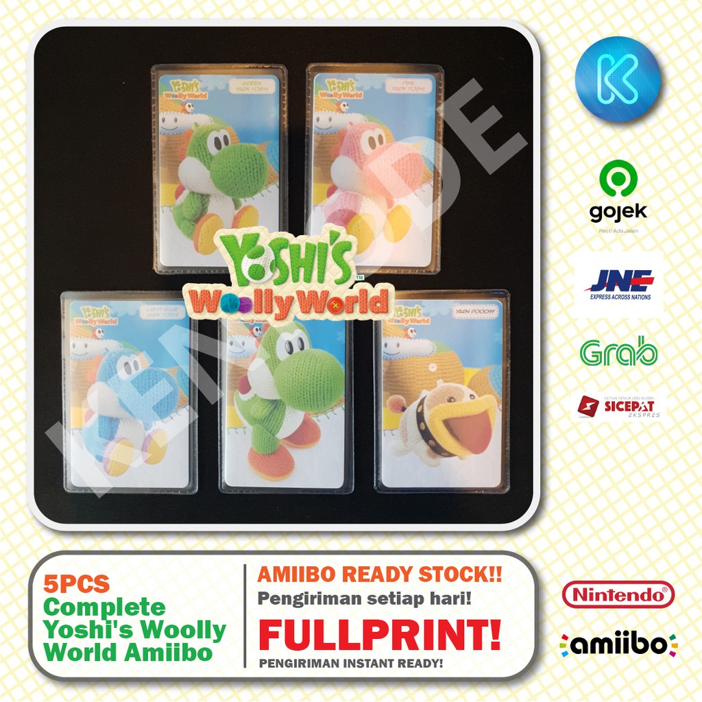 Bộ 5 Món Đồ Chơi Yoshi 's Wooly World Amiibo