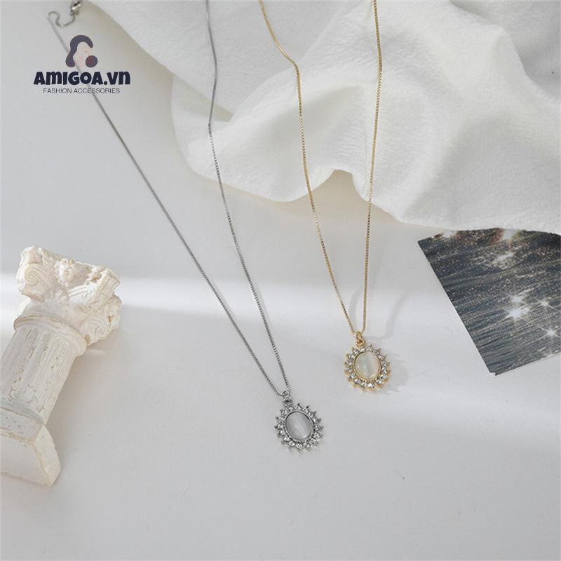 ✨✨Vòng cổ mặt đá mắt mèo phong cách retro thời trang cho nữ