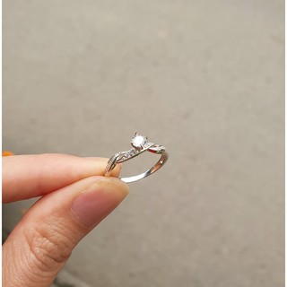 Nhẫn bạc cao cấp ổ đá thân xoắn