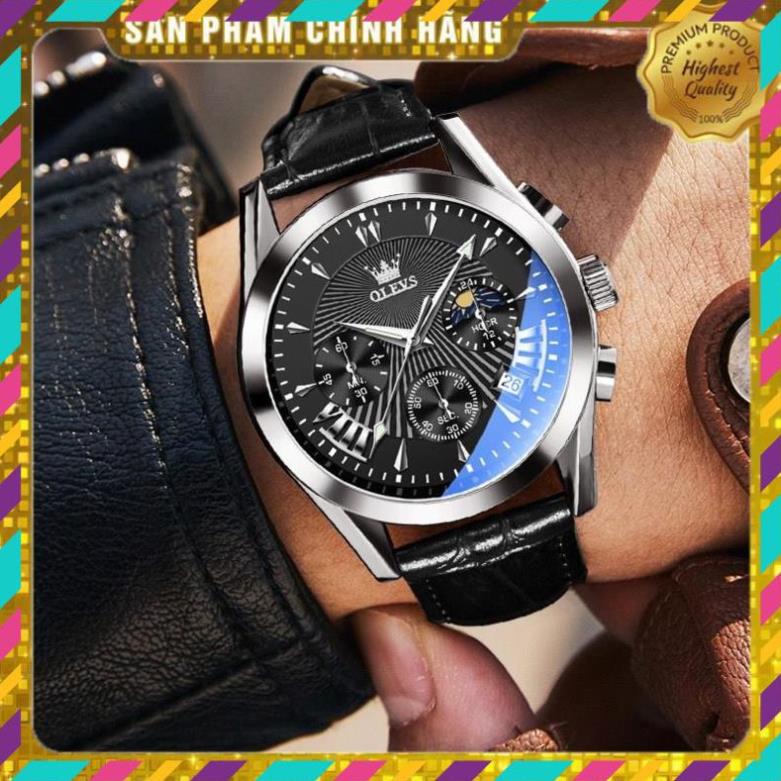 Đồng hồ nam chính hãng OLEVS 2876 dây da bò  chống vô nước sâu  hiệu ứng phát sáng