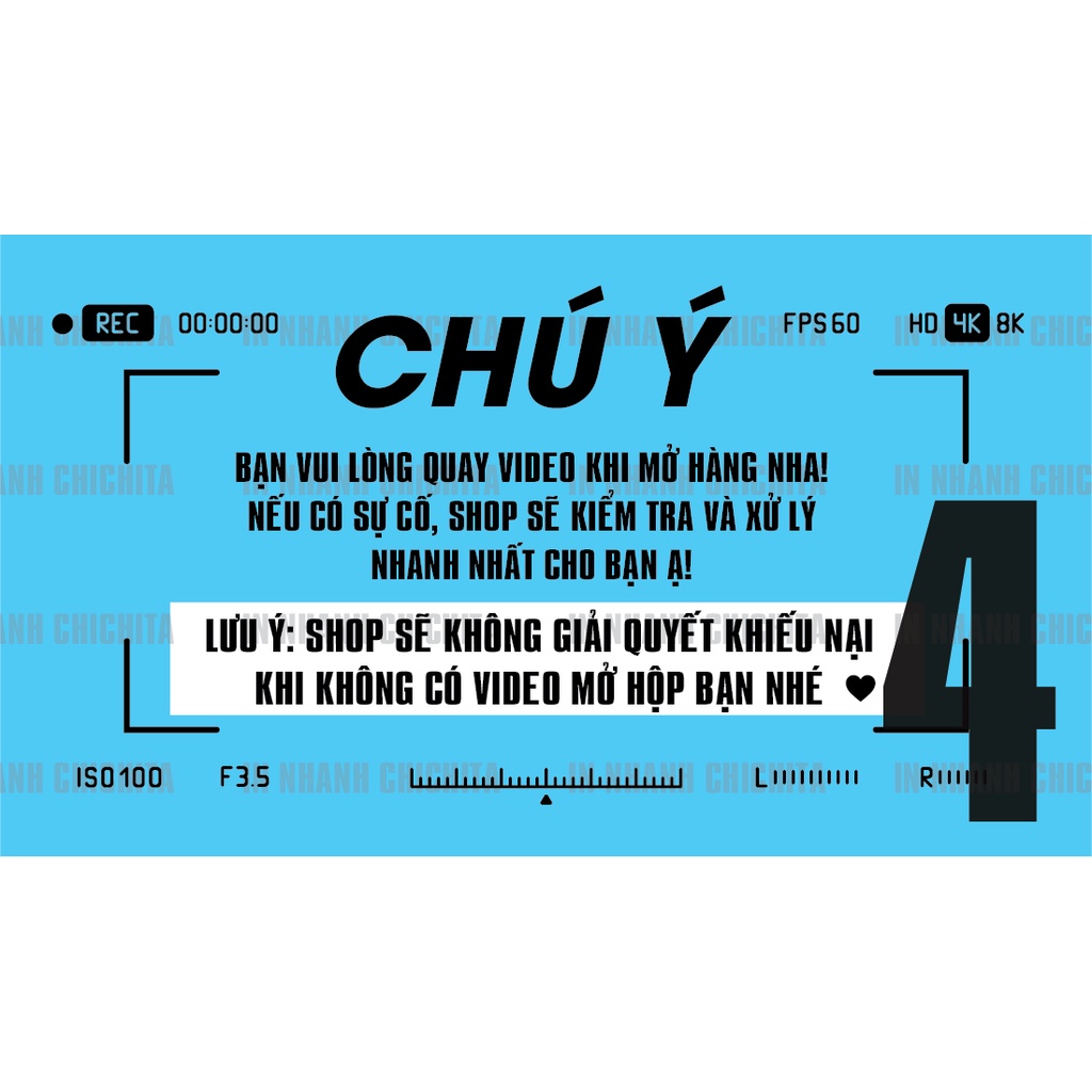 Tem Dán Chú Ý Quay Video Trước Khi Mở Hàng Có Keo Dính 9x5cm
