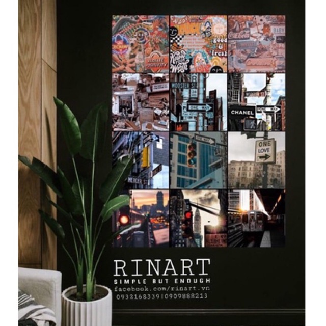 Bộ 12 poster dán trang trí tường CỬA HÀNG/CAFE CỔ ĐIỂN VINTAGE