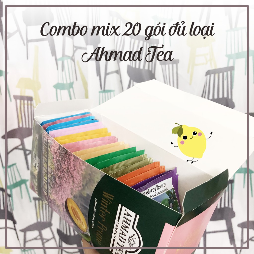 [20 gói mix] Trà đen, trà xanh vị hoa, quả Admah Tea