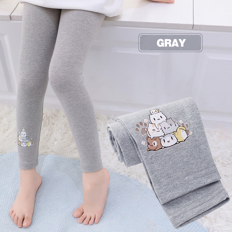 Quần legging bằng cotton phong cách thời trang Hàn Quốc cho bé gái