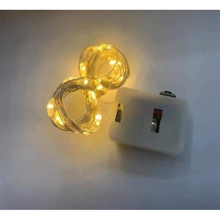 50 cái đèn led đom đóm đèn led trang trí đèn fairylight fairy light màu vàng dài 2m