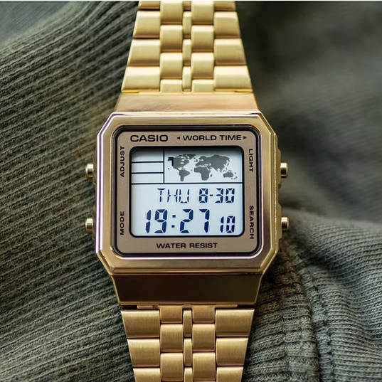 Đồng hồ Unisex nam dây kim loại CASIO A500WGA-9DF chính hãng