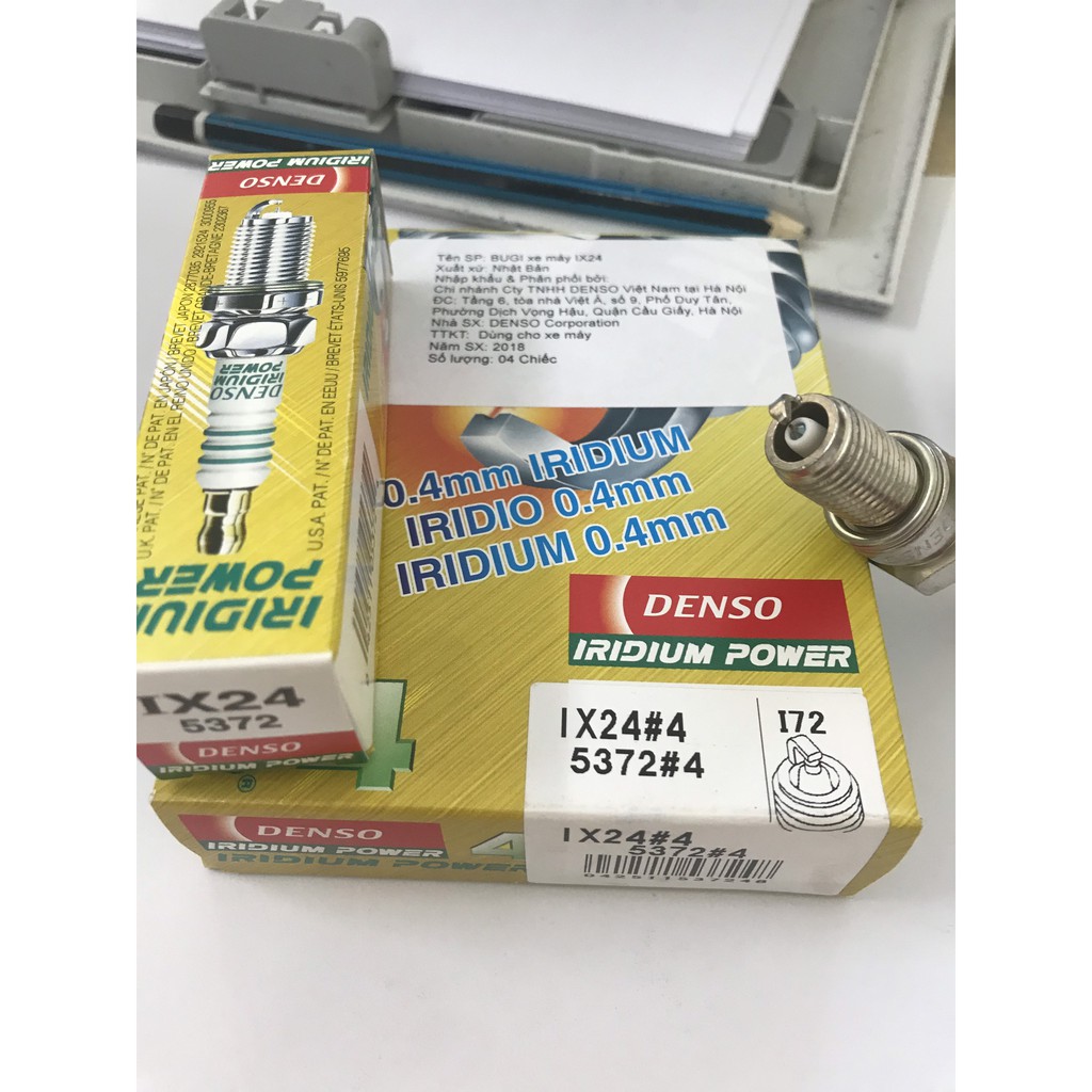 Bugi Denso Iridium power IX24 cho xe Suzuki GN 125, SYM HUSKY và SYM Wolf