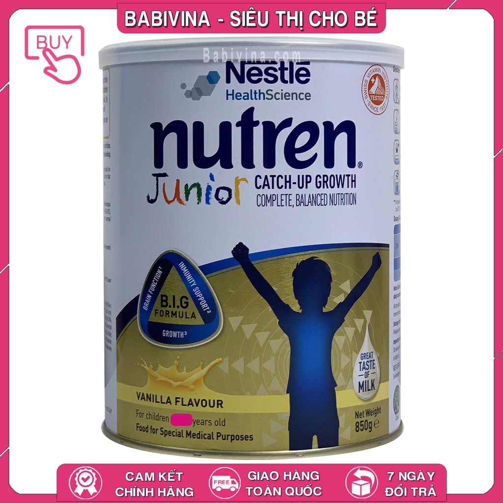 [LẺ GIÁ SỈ] Sữa Nutren Junior 400g - 850g Mẫu Mới | Chính Hãng Nestle, Date Mới, Giá Tốt Nhất | Babivina