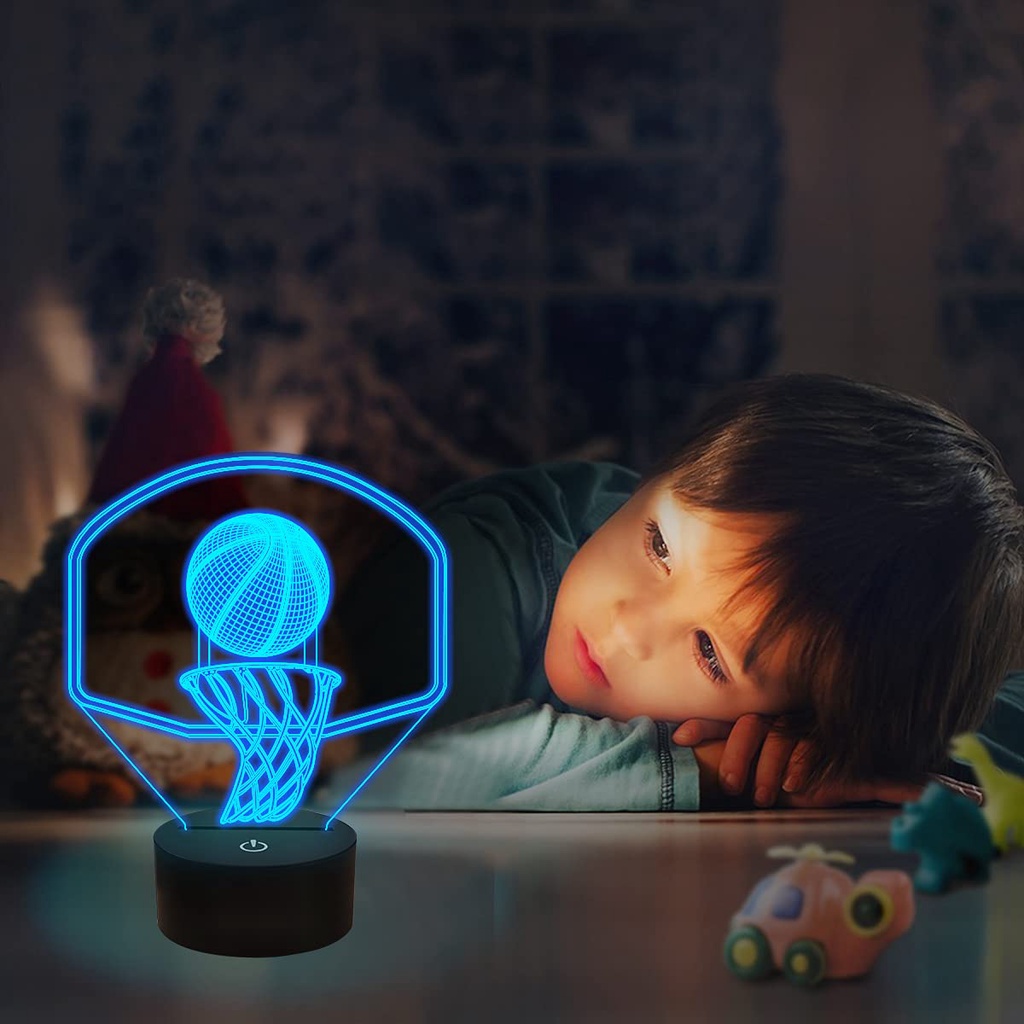 Đèn Led Mô Hình Bóng Rổ Đèn Led 16 Màu, Đèn Ngủ Led 3d, Cảm Ứng , Điều Khiển Từ Xa