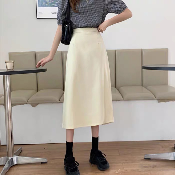(CÓ SẴN - NHẬN MAY ĐO) Chân váy midi dáng A nhẹ cạp khóa xẻ sau | BigBuy360 - bigbuy360.vn