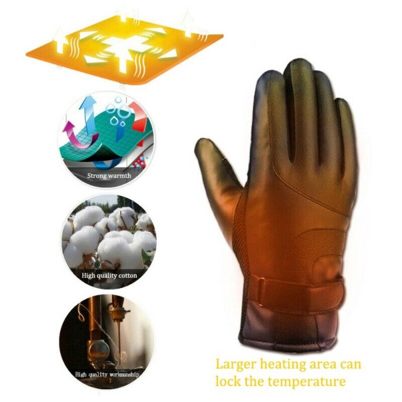 Unisex Electric Heated Glove Waterproof Thermal Winter Motorcycle Fishing Skiing