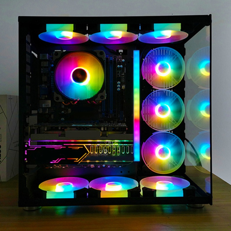 Thanh đèn LED RGB hai mặt từ tính 4pin và 5V 3pin chuyên dụng cho PC