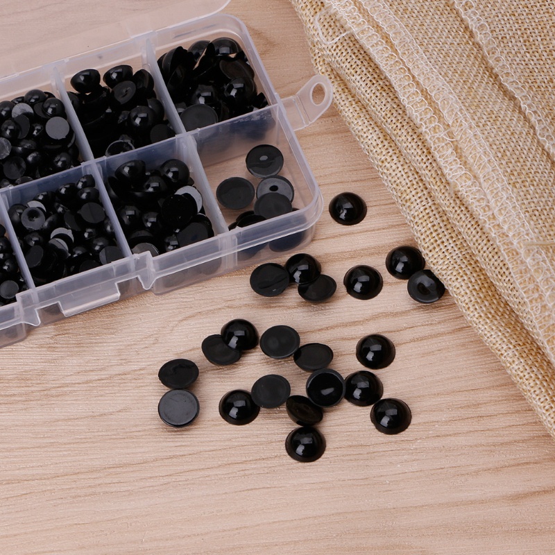 Bộ 760 mắt nhựa màu đen 4-10mm cho búp bê gấu bông
