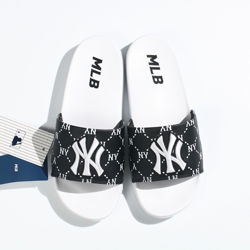 Dép mờ MLB quai ngang nam nữ chữ thêu