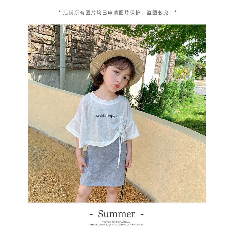 Bộ Áo Váy Hai Món Thời Trang Mùa Hè Hàn Quốc 2022 Cho Bé Gái