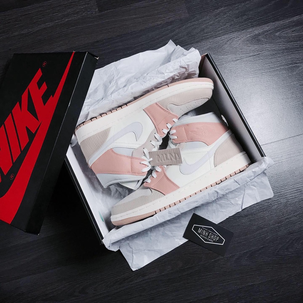 Giày 𝗝𝗼𝗿𝗱𝗮𝗻 𝗠𝗶𝗹𝗮𝗻 Cao Cổ Nữ Hot Trend, Giày Thể Thao Sneaker Jordan Milan Cổ Cao Màu Hồng Đất
