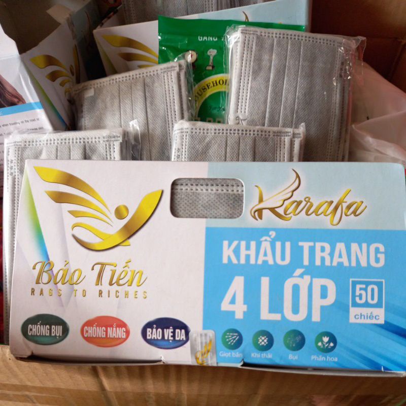 Khẩu trang 4lop màu ghi đỡ bẩn,khâu trang y tế phòng chống dich,khẩu trang xịn giá rẻ