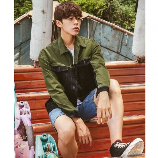 Áo khoác nam kaki phối vải- RETRO CUTTED JACKET- Lime Orange (Mã SP: LM19744201)