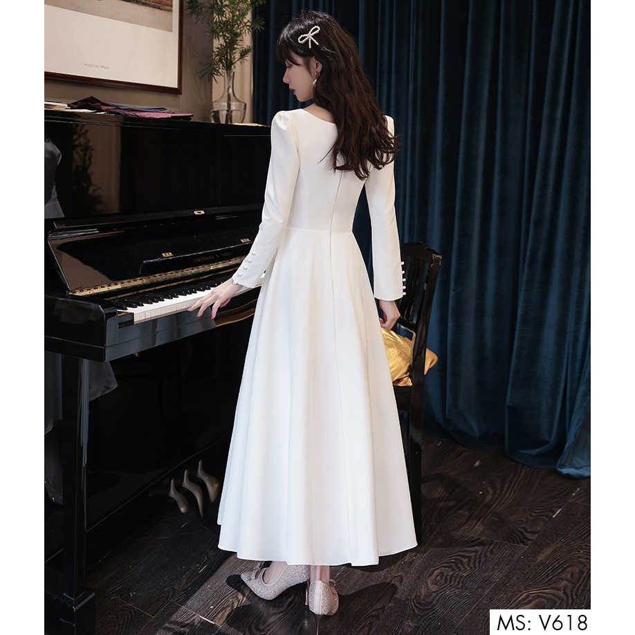 Đầm dự tiệc trắng tinh khôi tay dài cực sang - Jully Dress | BigBuy360 - bigbuy360.vn