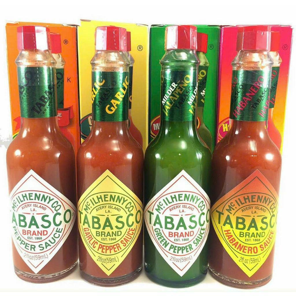 Sốt ớt đỏ, ớt tỏi, ớt xanh Tabasco 60ml của Mỹ