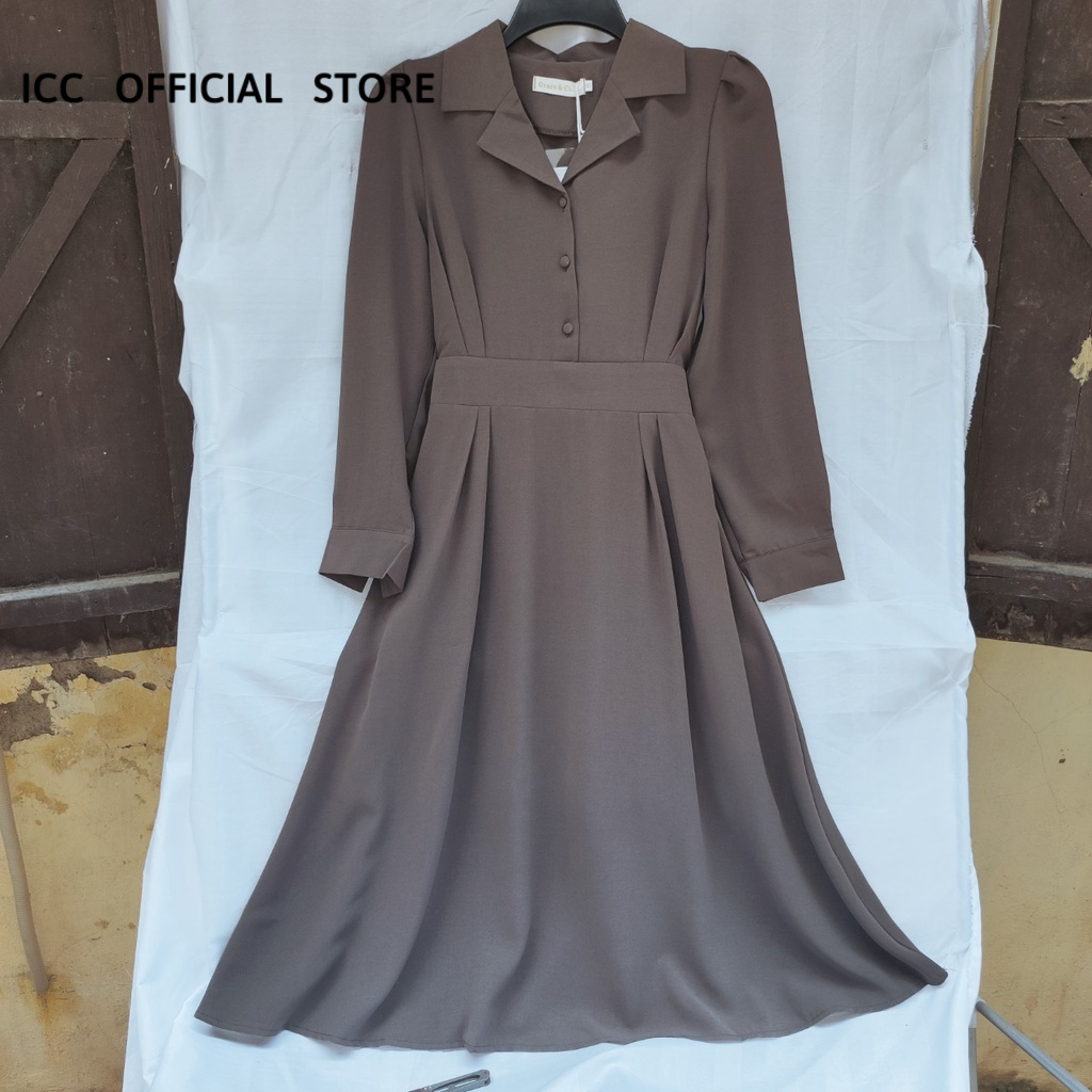 [ORDER] Váy voan thanh lịch dáng dài xếp ly ICCICC1992 VD057