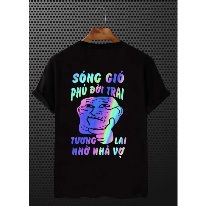 BST Áo thun tay ngắn in hình phản quang 7 màu cực chất, coton thoáng mát