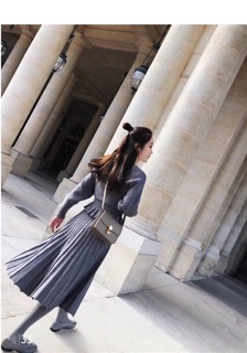 Set áo len peplum cv dài xoè
