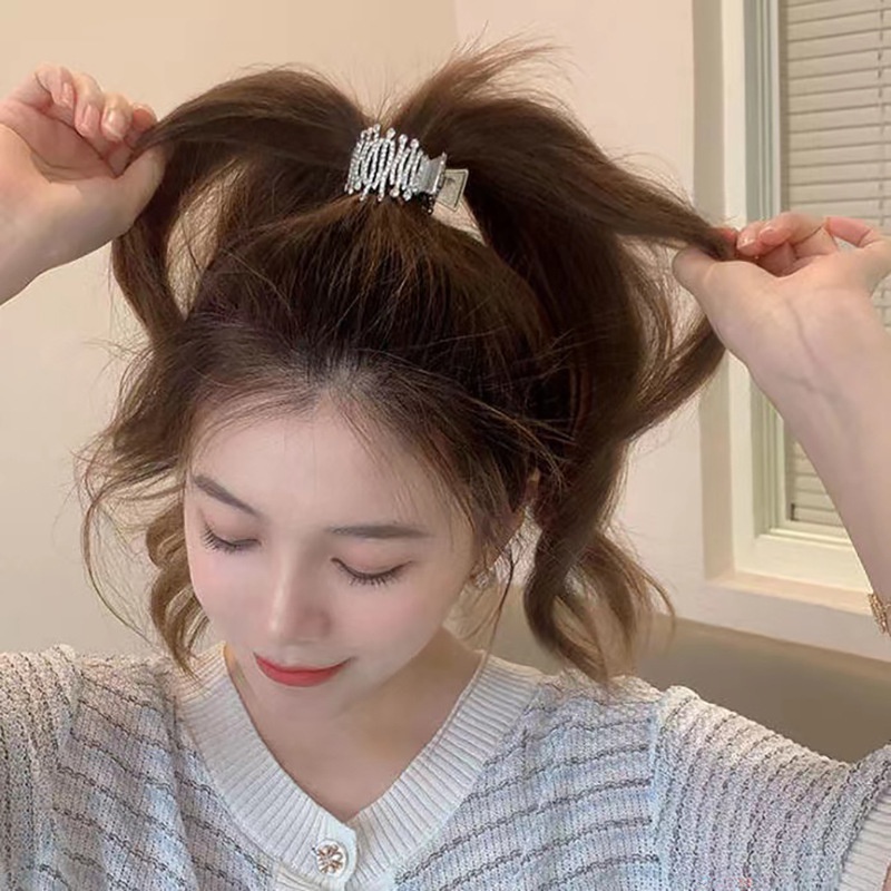 Kẹp Tóc Đuôi Ngựa Đính Đá Chất Lượng Cao Cho Nữ