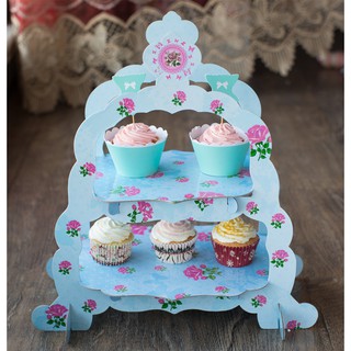 Cake stand giấy in hoa (3 màu)