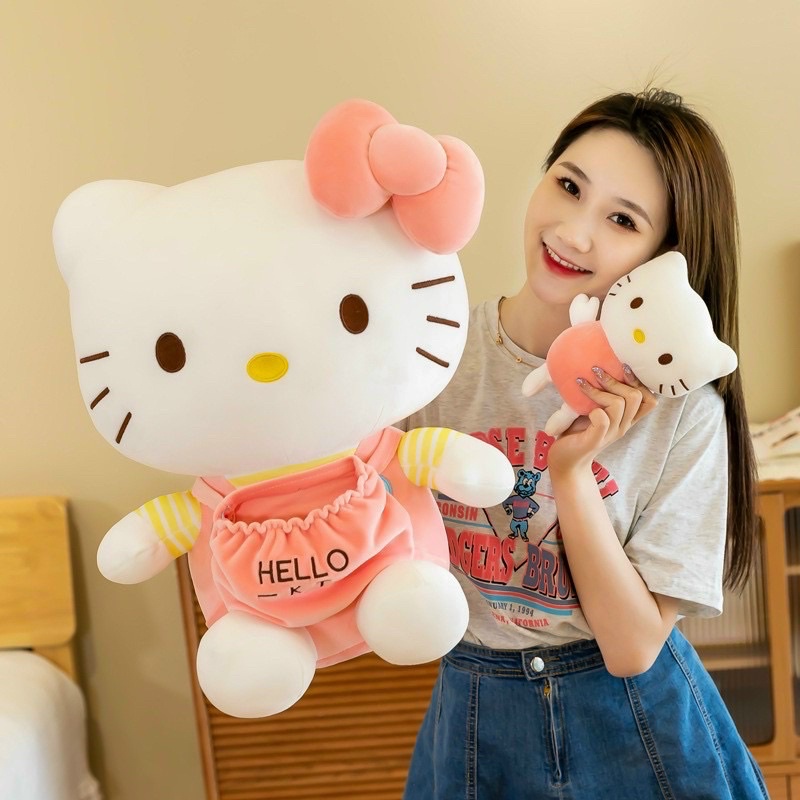 Gấu bông mèo kitty Size 33cm- 40cm- 50cm- 65cm dễ thương, kitty ôm baby Hàng Cao Cấp 100% Bông Gòn