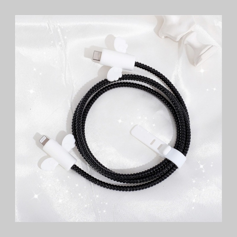 {Usb-Type C} Bộ bảo vệ dây sạc Samsung /Oppo (quấn sạc và bảo vệ đầu sạc cánh thiên thần 2 đầu)