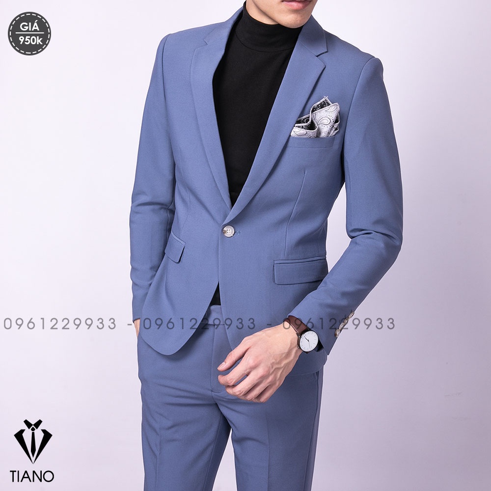 BỘ VEST NAM CAO CẤP NHIỀU MÀU kiểu dáng Hàn Quốc, form ôm đẹp. Vải cao cấp, 2 lớp - TIANO STORE
