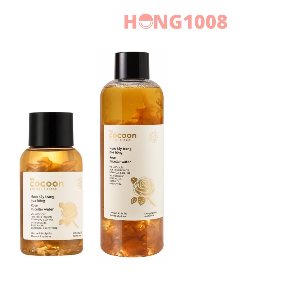 Nước tẩy trang hoa hồng Cocoon 140ml 500ml - Từ Nước Cất Hoa Hồng Hữu Cơ Hong1008