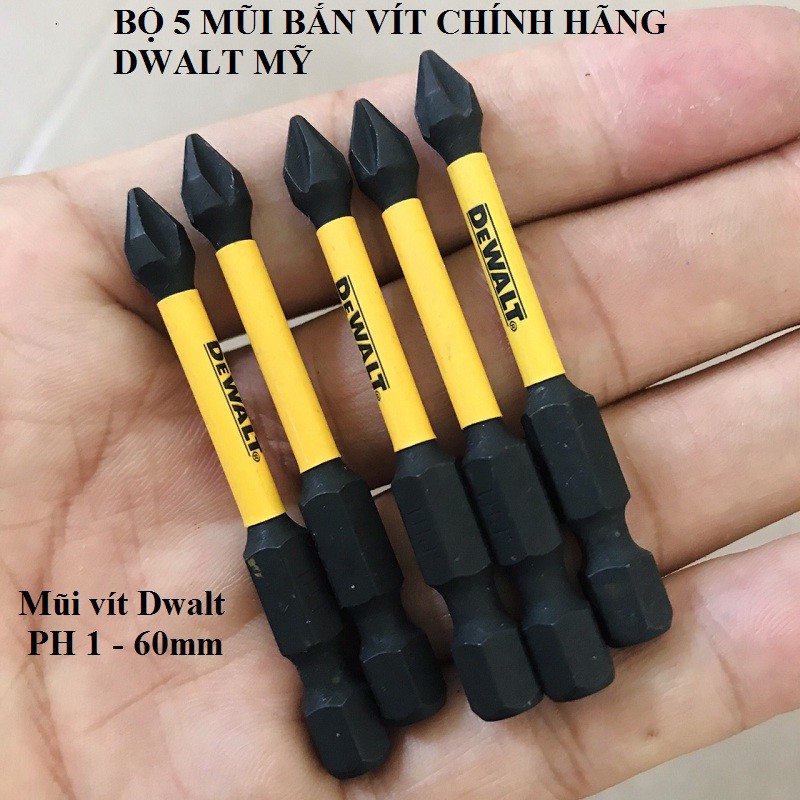 BỘ 5 MŨI BẮN VÍT DWALT NHẬP DÀI 6CM - Ph1