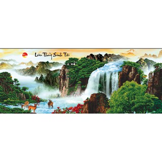 Tranh đính đá lưu thủy sinh tài 77585