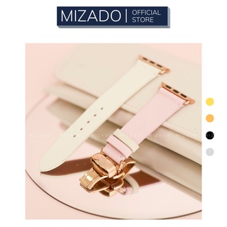 Dây da thủ công Swift Trắng Mix Hồng dành cho Apple Watch, đồng hồ thông minh, đồng hồ cơ MIZADO DDTC151
