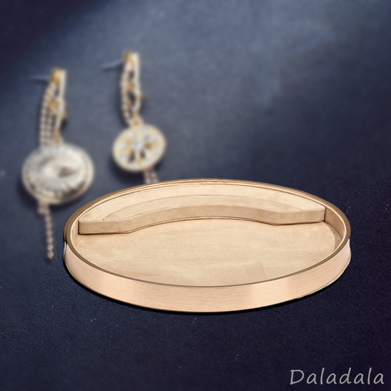 Khay đựng trang sức vòng cổ bằng kim loại và vải nhung thanh lịch cho quầy trưng bày / tủ trang phục / cửa hàng