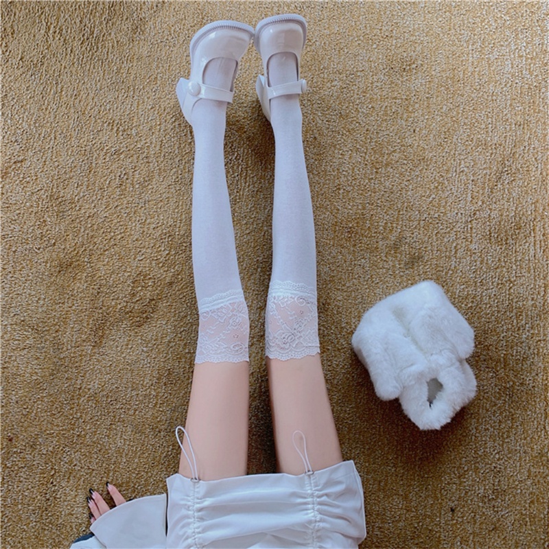 Vớ Ren Hoa Xuyên Thấu Cao Qua Gối Phong Cách Lolita