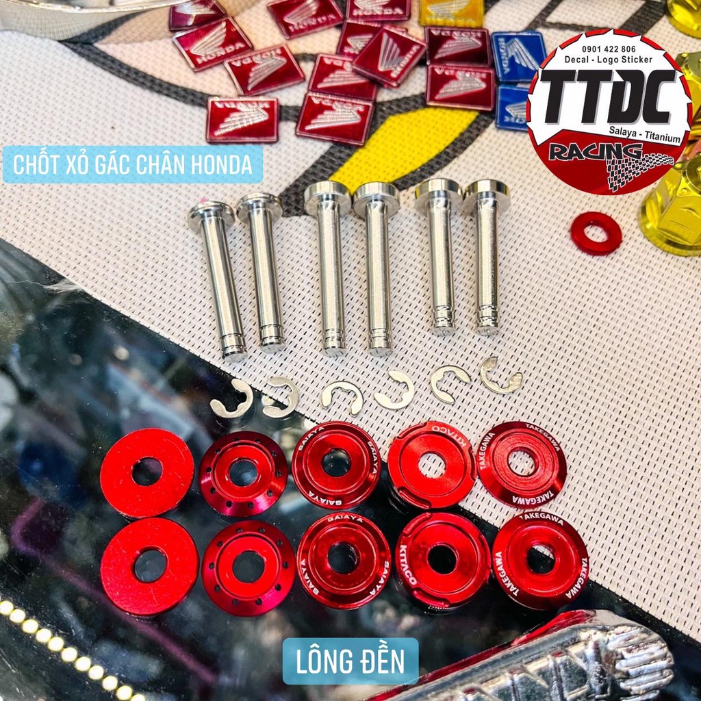 Bộ gác chân kèm lông đền đỏ gắn mọi dòng xe honda ✌🇹🇭