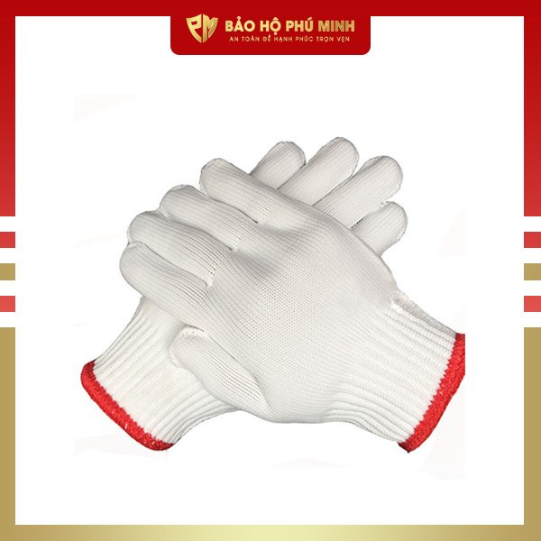 Găng tay bảo hộ lao động sợi poly 50g bảo vệ an toàn - Bảo hộ lao động Phú Minh