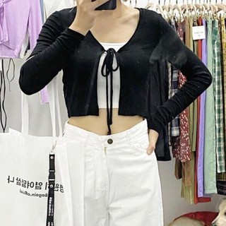 Áo khoác cardigan cột dây gân lụa ( không bao gồm áo 2 dây bên trong )