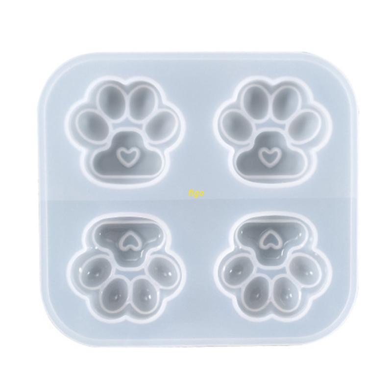Khuôn Silicone Làm Mặt Dây Chuyền Hình Dấu Chân Mèo Diy